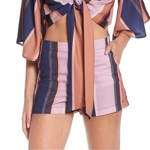 4SI3NNA Striped High-Waisted Short, Multi-Color